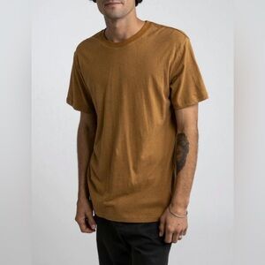 Rhythm. Linen Cotton Blend T Shirt Mens Size Medium Orange Casual Minimalist
